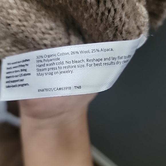 Eileen Fisher Womans Small Alpaca Wool Organic Cotton Sweater Taupe Oversized - Picture 5 of 6
